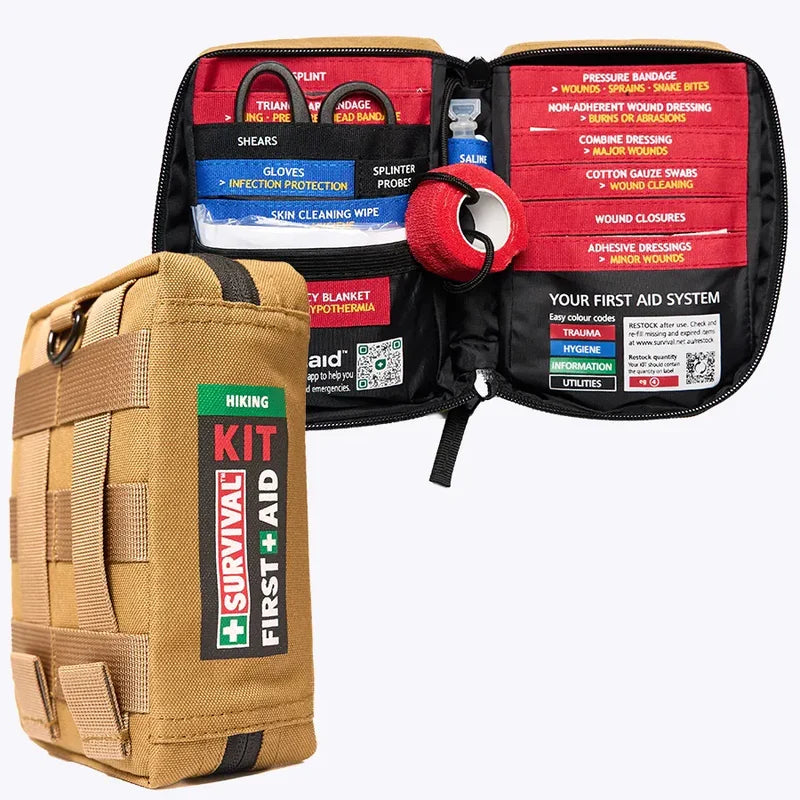 SURVIVAL Hiking First Aid Kit โ Compact Outdoor Emergency Kit