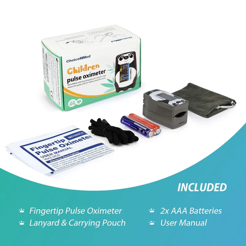 ChoiceMMed Paediatric Panda Pulse Oximeter - Twin Pack