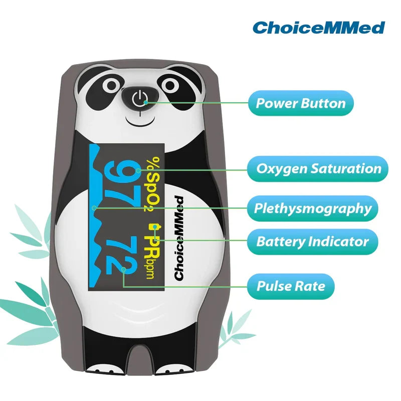 ChoiceMMed Paediatric Panda Pulse Oximeter - Twin Pack
