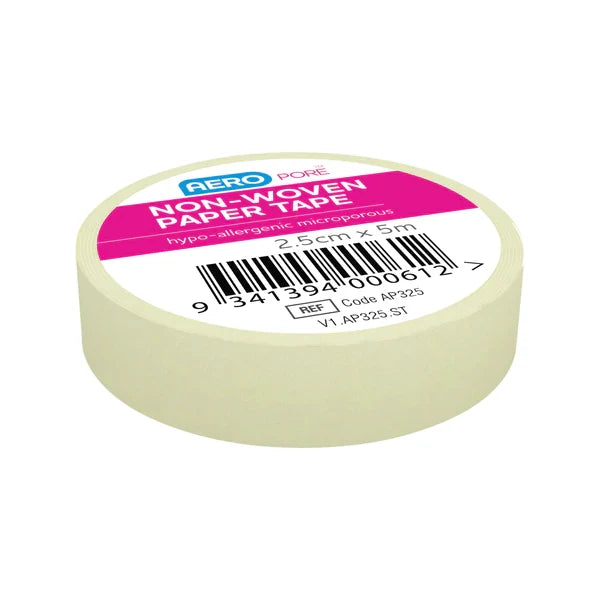 White Microporous Paper Tape 1.25cm x 5M Box/24