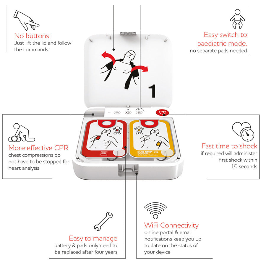 LIFEPAK CR2 AED Fully-Automatic Defibrillator with Wi-Fi