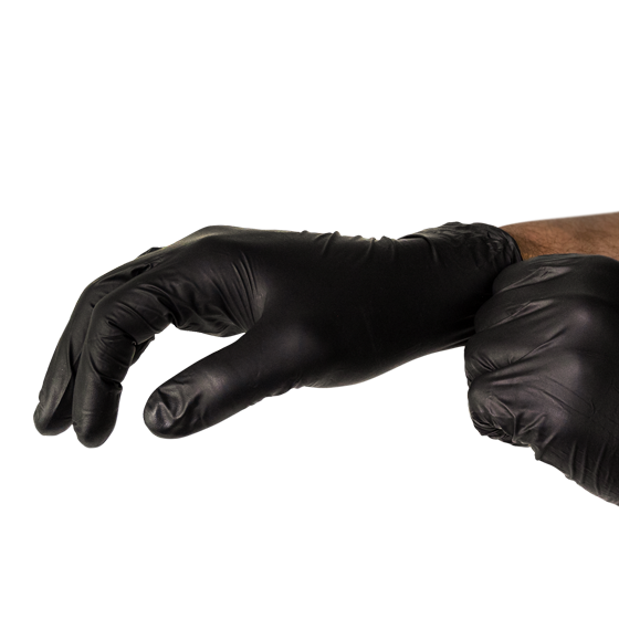 Large Black Nitrile Powder-Free Gloves Pair/2