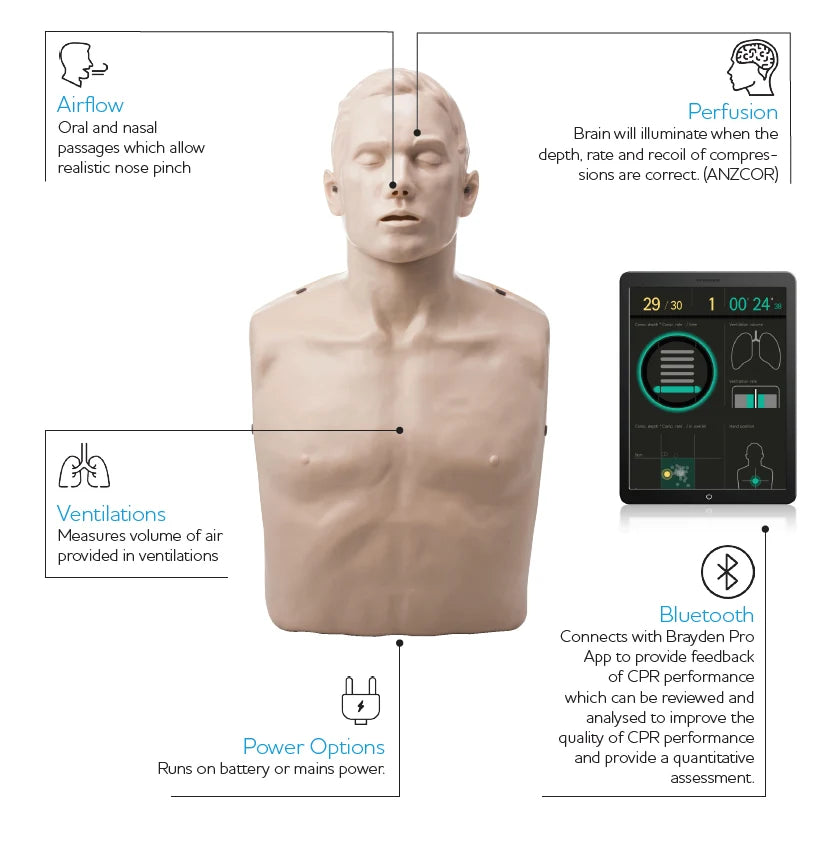 Brayden Pro CPR Manikin - Bluetooth Connectivity