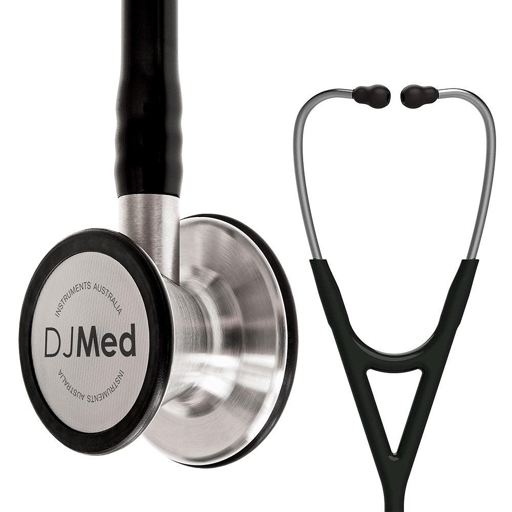 Cardiology Stethoscope Dual Head Black & Silver