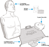4-Pack BRAYDEN CPR Manikins - Without Lights – With Trolley Bag