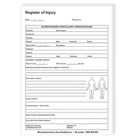 Register of Injuries Duplicate Pad (25 pages)