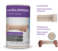 Snake Bite Indicator Bandage 10cm x 4.5M - 4Pk