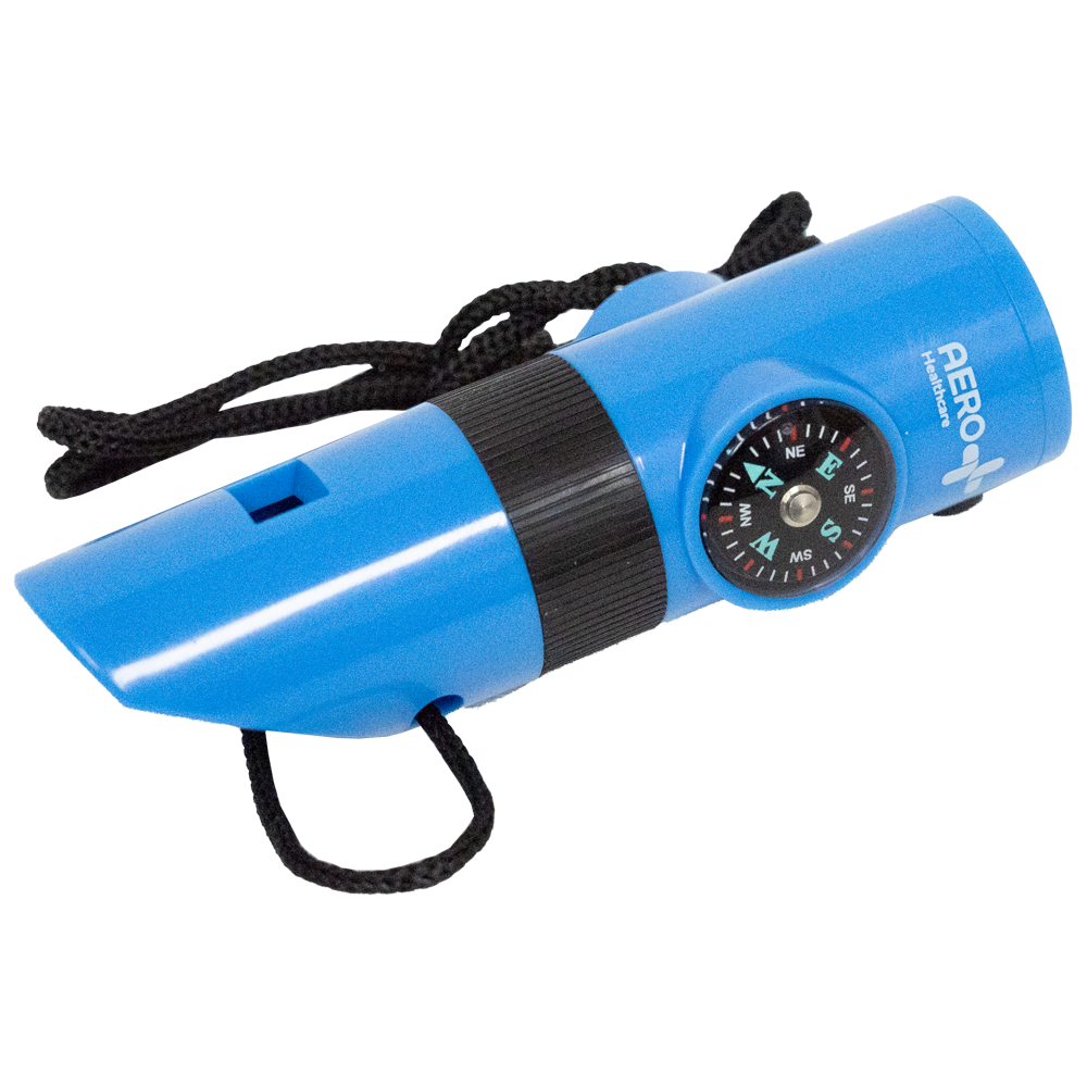 Survival First Aid Whistle (Torch, Whistle, Mirror, Magnifying Glass, Compass)