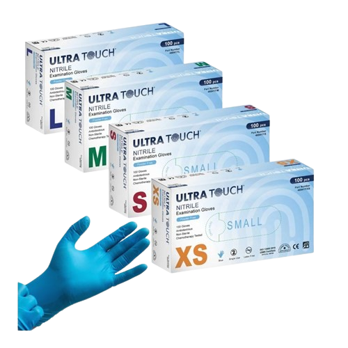 Ultra Touch Blue Nitrile Powder Free Gloves