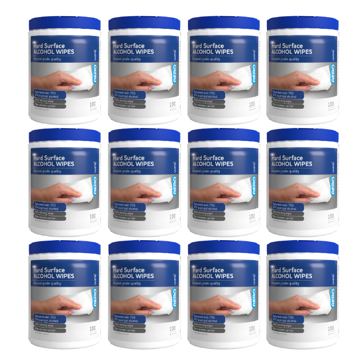 Hard Surface Disinfectant Wipes – Tub of 100 (12 Pack)