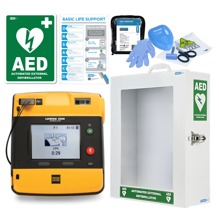 LIFEPAK 1000 Defibrillator Outdoor Cabinet Bundle