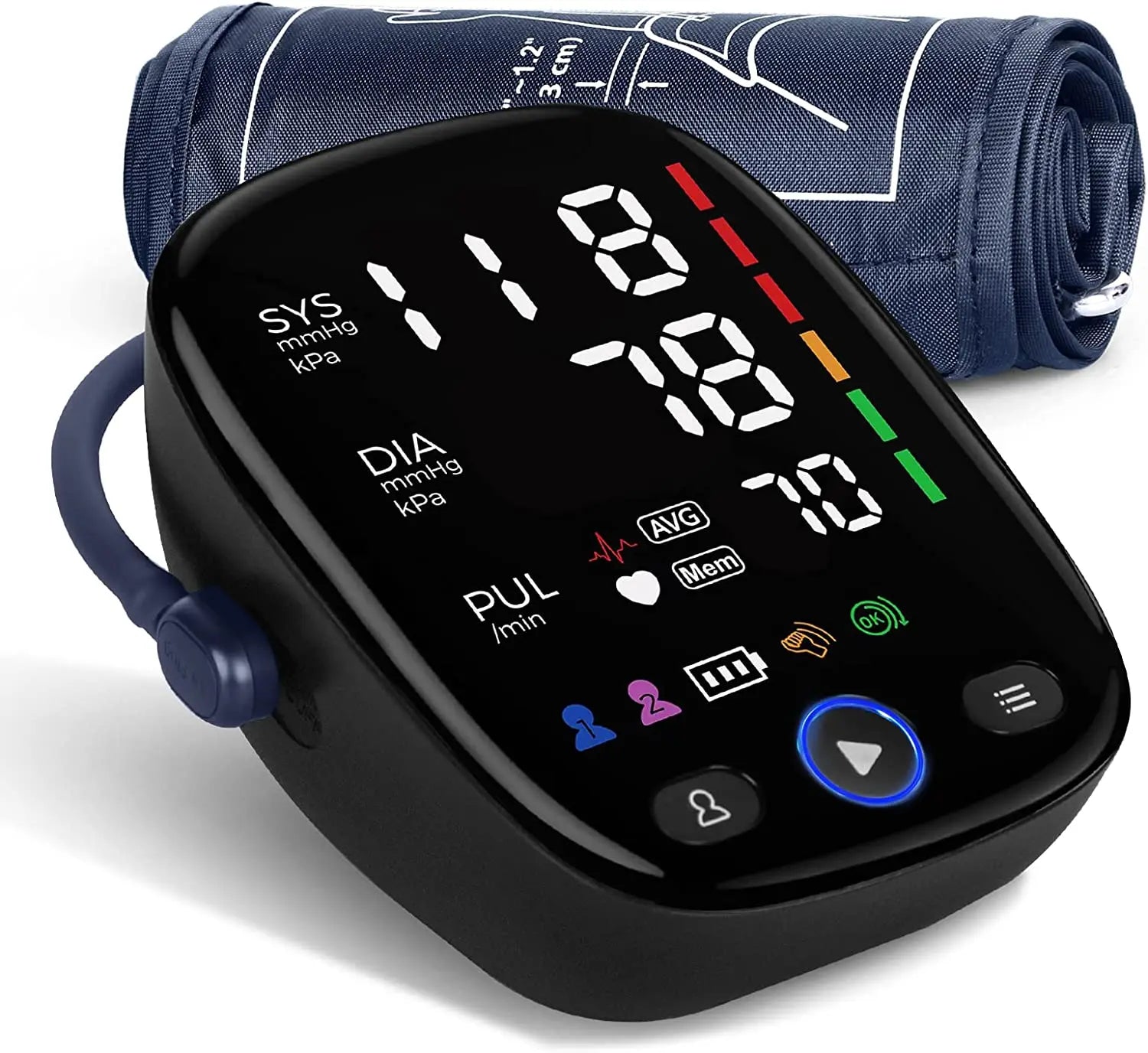 Kingclinic Blood Pressure Monitor Upper Arm Automatic BP Cuff Machine with LED