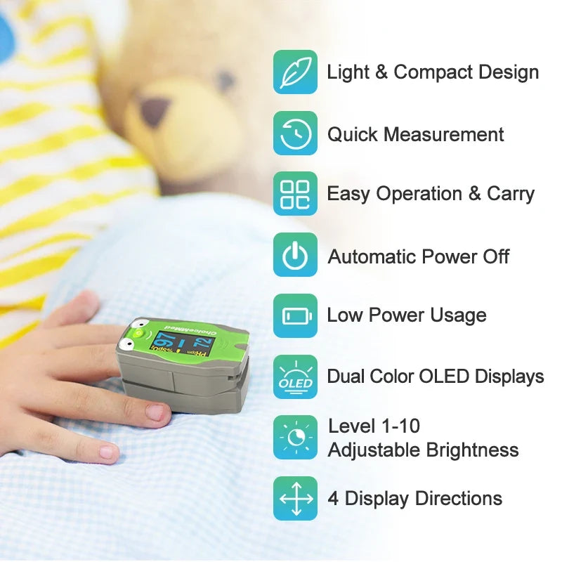 ChoiceMMed Paediatric Fingertip Pulse Oximeter - Frog