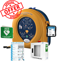 Heartsine 350P Semi Automatic AED Alarmed Cabinet Bundle